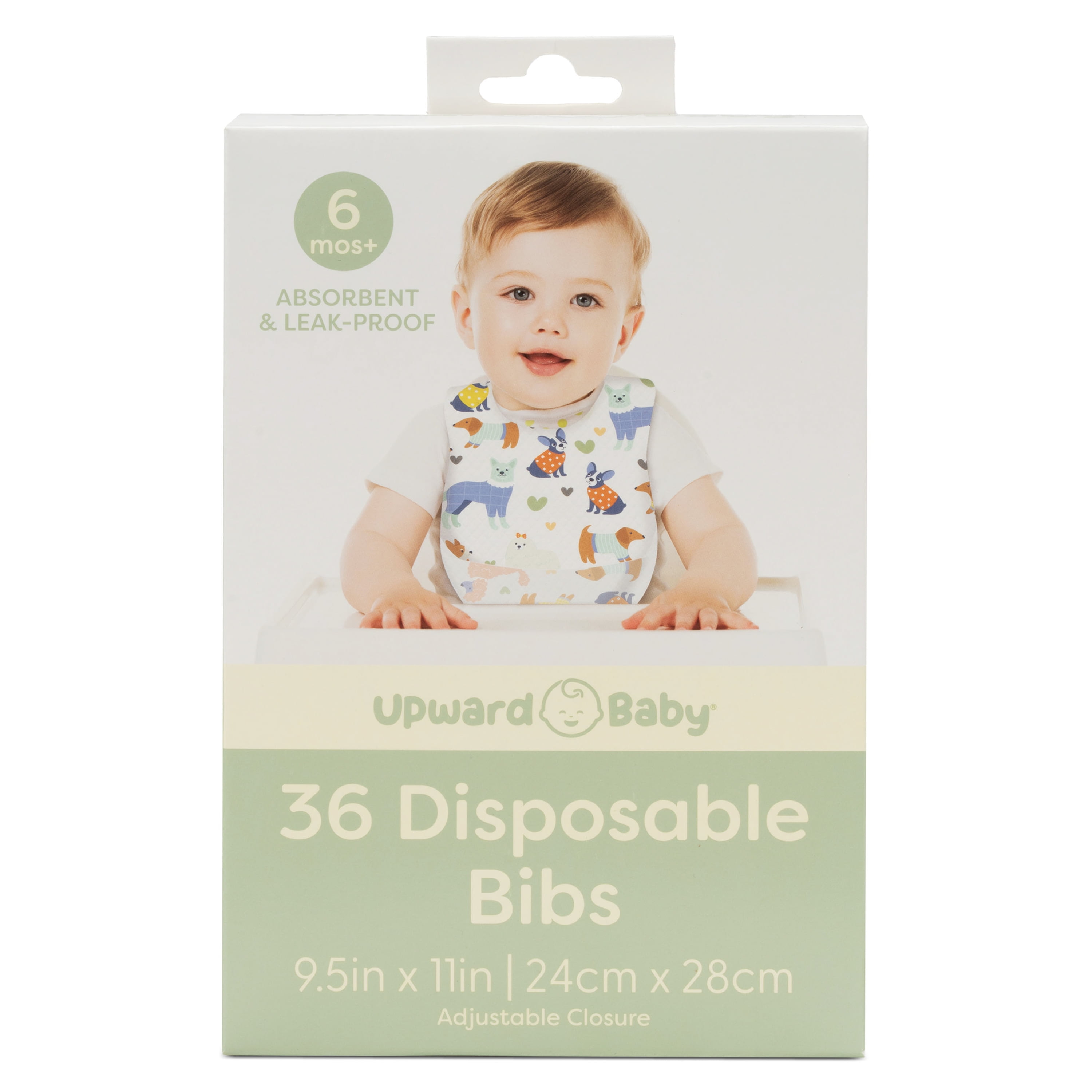 Upward Baby Food-Catching Disposable Bibs - 36-Pack - 6m+ Unisex - Infant