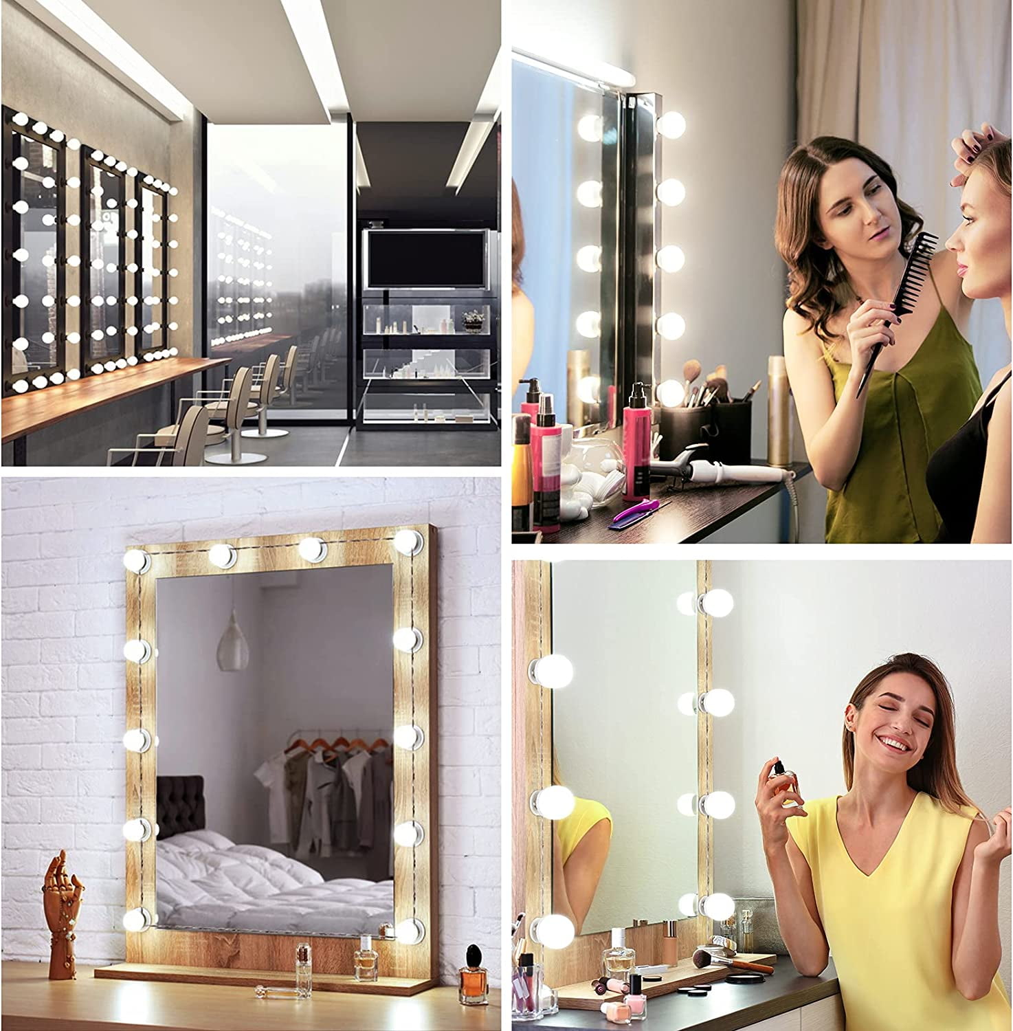 Hollywood Style 14-Light Dimmable LED Vanity Lights with Corded Electric