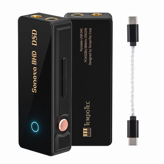 TempoTec Sonata BHD 1-Channel Headphone Amplifier, Portable USB C Dongle DAC& with 3 Gain Levels Audio Digital, New 1 Count