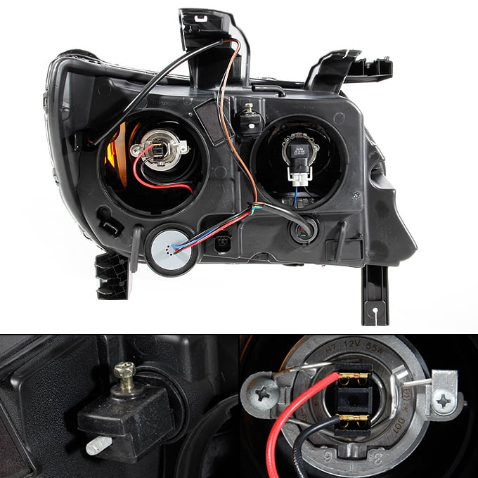 AKKON - For [Black] 2015-2021 Chevy Colorado Frost White LED DRL Dual Square Projector Headlights Pair Set
