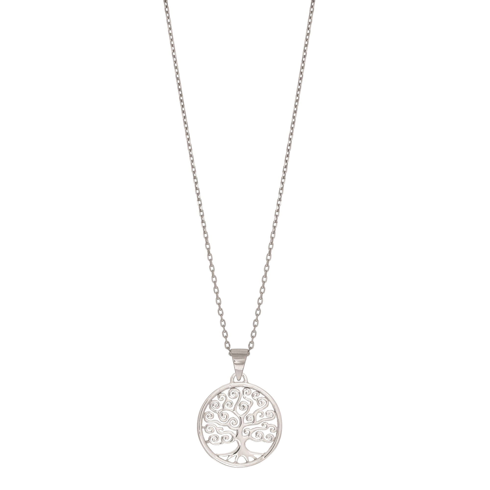 Tree of Life Pendant With 18/" Silver Platred Necklace