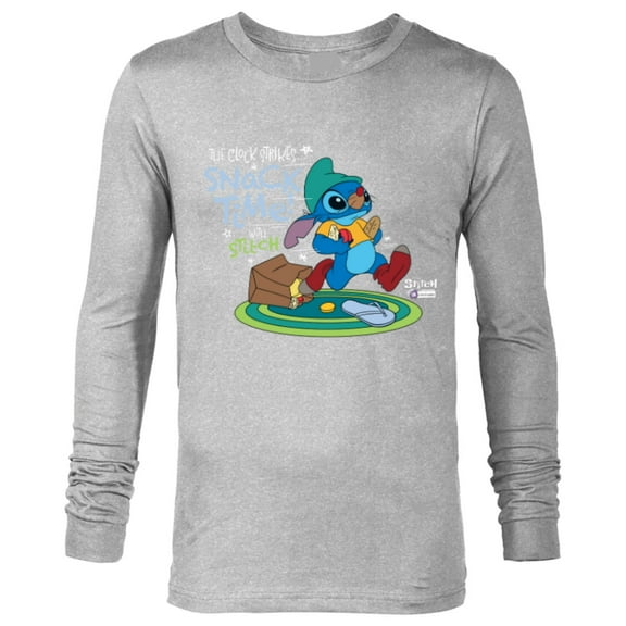 Disney 100 Stitch in Costume Gus from Cinderella Snack Time - Long Sleeve T-Shirt for Men - Customized-Athletic Heather