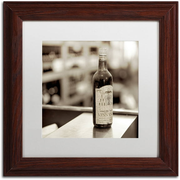 Trademark Fine Art "Tuscany Caffe III" Canvas Art by Alan Blaustein, White Matte, Wood Frame