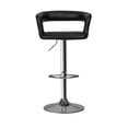 thumbnail image 5 of Poundex Adjustable Height & Swivel Barstool in Black Faux Leather - Set of 2, 5 of 9