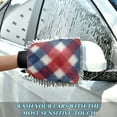 thumbnail image 6 of Microfiber Car Wash Gloves With Chenille & Polyester Terry Scratch-Free Cleaning Elastic Cuffs Red White Tartan Pattern, 6 of 8