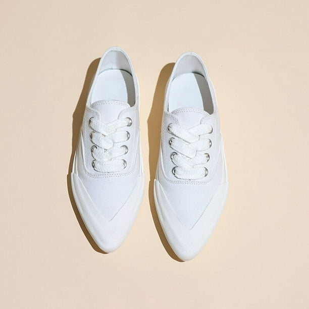 ¡Novedad de 2022! Zapatos informales deportivos de lona para Mujer, zapatillas planas de primavera, Zapatos para caminar, Zapatos de Mujer, mocasines, Zapatos de punta estrecha para Mujer Fad36 Gao Jinjia LED