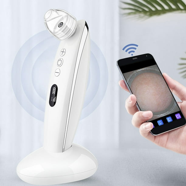 Fiudx Eliminador de Puntos Negros, Limpiador de Poros con Carga Usb, 6 Succiones, Cámara de Alta Definición, Tratamiento Facial Casero, Regalo Ideal para Adolescentes, Incluye 4 Puntas de Repuesto.