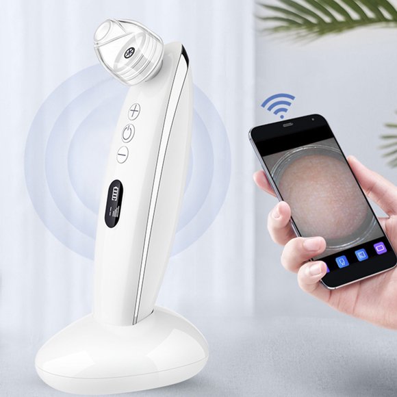 EGNMCR Blackhead Remover Upgraded With HD Camera WiFi Visible Facial Pore Cleaner USB Charging Stand 6 Suction Power Black Suctioner Tools black head meter