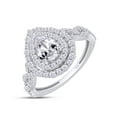 thumbnail image 2 of AFFY 1.25CT Moissanite Diamond Double Halo Engagement Ring for Women 14K White Gold over Silver-7, 2 of 8
