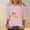 #381-Pink, variant on Womens T Shirts Three Quarter Sleeve Loose Fit Crew Neck Oktoberfest Beer Print Solid Soft Breathable Top for Festival Gift