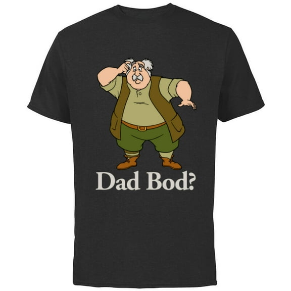 Disney Beauty and the Beast Maurice Dad Bod - Short Sleeve Cotton T-Shirt for Adults - Customized-Black