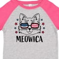 thumbnail image 4 of Inktastic 4th of July Meowica Cat in Flag Sunglasses Boys or Girls Toddler T-Shirt, 4 of 5