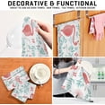 thumbnail image 6 of Kitchen Dish Towels, Beautiful Floral Pink Flamingos Kitchen Towels Set of 6 Super Soft Absorbent Dish Towels Set Microfiber Polyester Kitchen Dish Cloths Decorative Tea Towels, 28"x18", 6 of 7