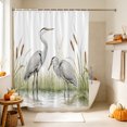 thumbnail image 5 of Wildlife White Birds Shower Curtain Set - Small 36" x 72" Washable Bathtub Curtain with 12 Hooks, Water Reflection Scenic Waterproof Fabric Stall Shower Curtains for Bathroom/Bathtub Décor, 5 of 8