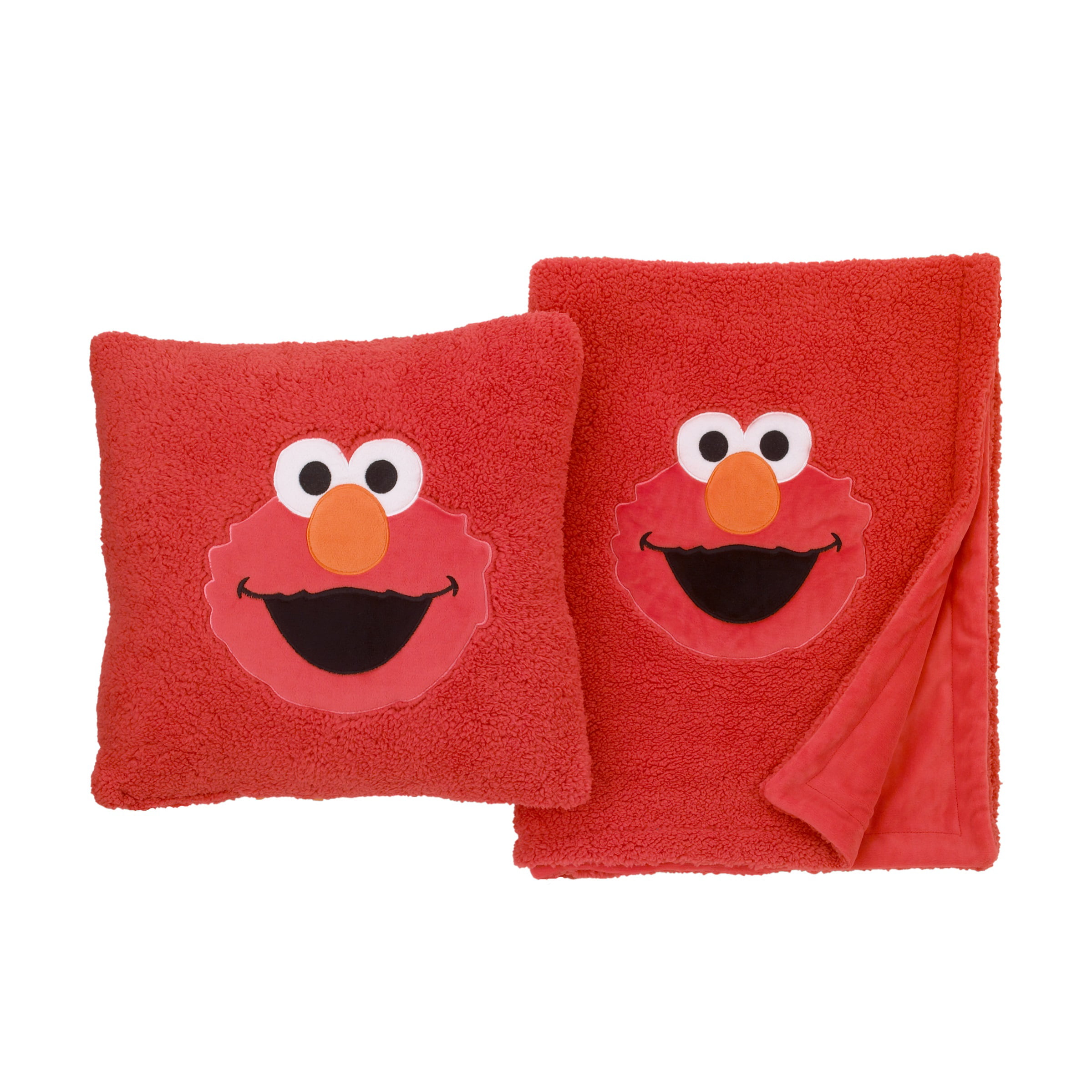 Sesame Street Elmo Soft Throw Blanket Pillow Plush Figure Red 