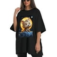 thumbnail image 4 of Plus Size Shirt for Women Black Tops for Women Oversized Short Sleeves Shirt for Women Cute Puppy T Shirt Crewneck Shirt for Women L, 4 of 5