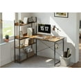 thumbnail image 3 of CubiCubi 55 x 20inch Computer Corner Desk with Storage Shelves, Small L Shaped Computer Desk, Home Office Desk, Rustic Brown, 3 of 6
