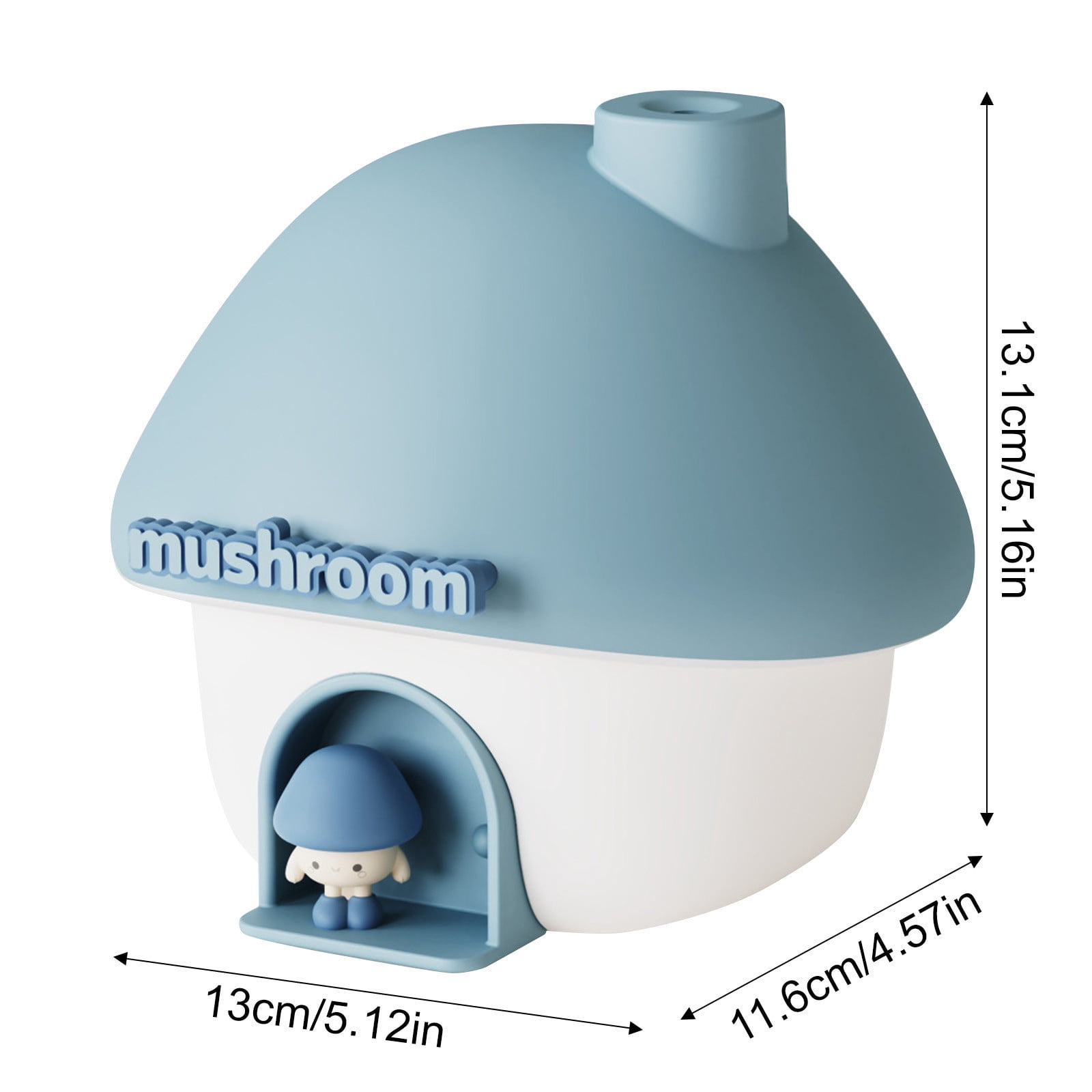 Cute Mushroom House Humidifier, 300ml Small Cool Mist Humidifers, USB Rechargeable Mini Portable Air Humidifer with Night Light for Bedroom, Office, Car, Travel, Indoor Plants Pink