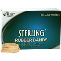Alliance Sterling Rubber Bands, Size 62 (2-1/2" x 1/4"), Approx. 600 Bands, 1 lb Box, Natural Crepe