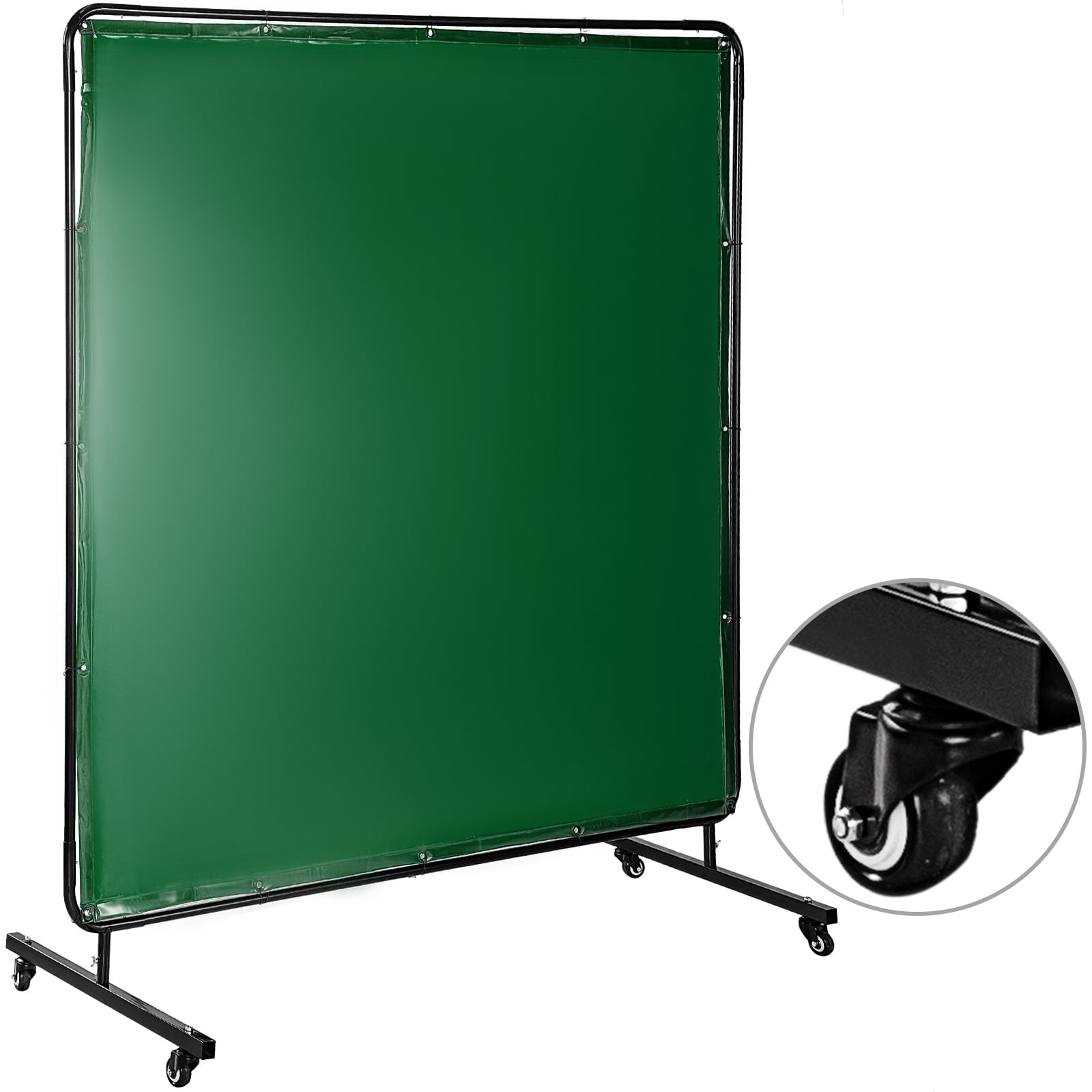VEVOR Welding Screen 6' x 6' with Frame Green Vinyl Portable Welding