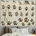 thumbnail image 2 of Chilfamy  Animal Tracks Paw Print Tapestry Woodland Wild Wildlife Safari Wild Jungle Cute Country Abstract Art Hanging Bedroom Living Room Dorm Wall Blankets Home Decor Fabric 60x50inch, 2 of 6