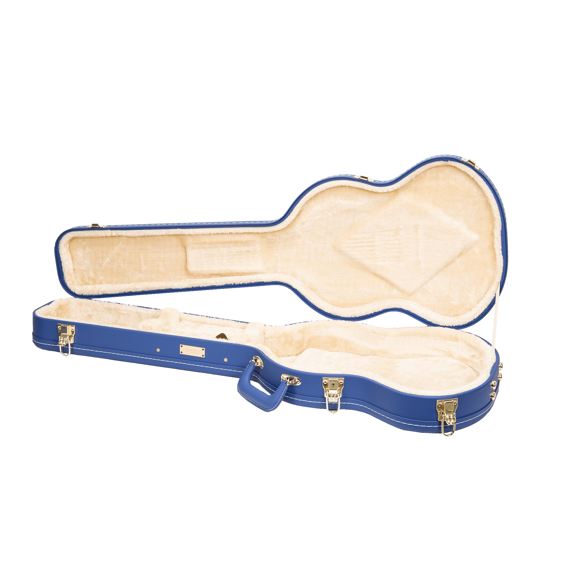 Crossrock Designer Series- Wooden Case for Gibson SG Electric Guitars- Security Lock, Metal Feet, Storage Space- Vibrant Blue