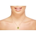 thumbnail image 2 of Decadence 14K Rose Gold 7mm Round Cut Peridot Rope Frame Rabbit Ear 18" Rope Chain Necklace, 2 of 4