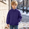 thumbnail image 4 of DJDLJWCJ Boys Winter Coat Fleece Lined Thicken Warm Quilted Jacket Solid Color Comforty Down Jacket Purple Size 13, 4 of 9
