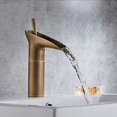 thumbnail image 1 of Grifo de lavabo de estilo europeo, de cobre, con copa de vino, antiguo, para baño, con cascada de agua fría y caliente, 24 4,6 cm, dorado, 1 pieza, 1 of 1