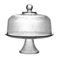 Anchor Hocking 3-in-1 Sculpted Glass Cake Stand & Serving Bowl