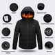 thumbnail image 4 of Oucaili Chaqueta térmica para hombre, abrigo térmico con capucha, prendas de vestir térmicas eléctricas, chaquetas de plumón para exteriores con batería de 10001mAh, 4 of 10
