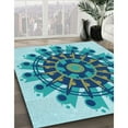 thumbnail image 2 of Ahgly Company Indoor Square Patterned Glacial Blue Ice Blue Area Rugs, 3' Square, 2 of 6