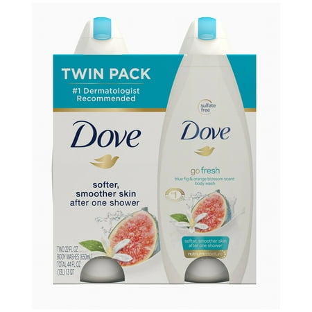 Dove go fresh Blue Fig and Orange Blossom Body Wash, 22 oz, Twin