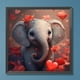 thumbnail image 1 of Pintura de diamante 5D DIY Kit de elefante de taladro redondo completo decoración del hogar 30x30cm, 1 of 9