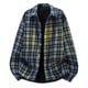 thumbnail image 1 of Blusa y camisa de manga larga con cuello vuelto para hombre, blusa informal a cuadros a la moda con botones y cuello vuelto, blusa de poliéster para hombre, 1 of 3
