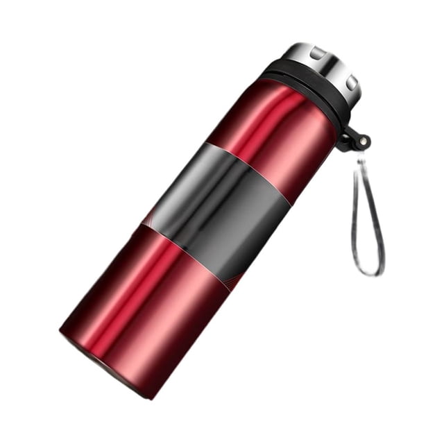 Naiovety Taza de gran capacidad, botella de agua de acero inoxidable, soportes para bebidas térmicas de negocios, termo de té para oficina, Teteras Rojo/1000ml