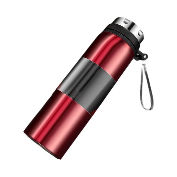 Billuyoard Taza de gran capacidad, botella de agua de acero inoxidable, bebidas térmicas de negocios para coche, frasco de vacío para Teteras Rojo/1000ml
