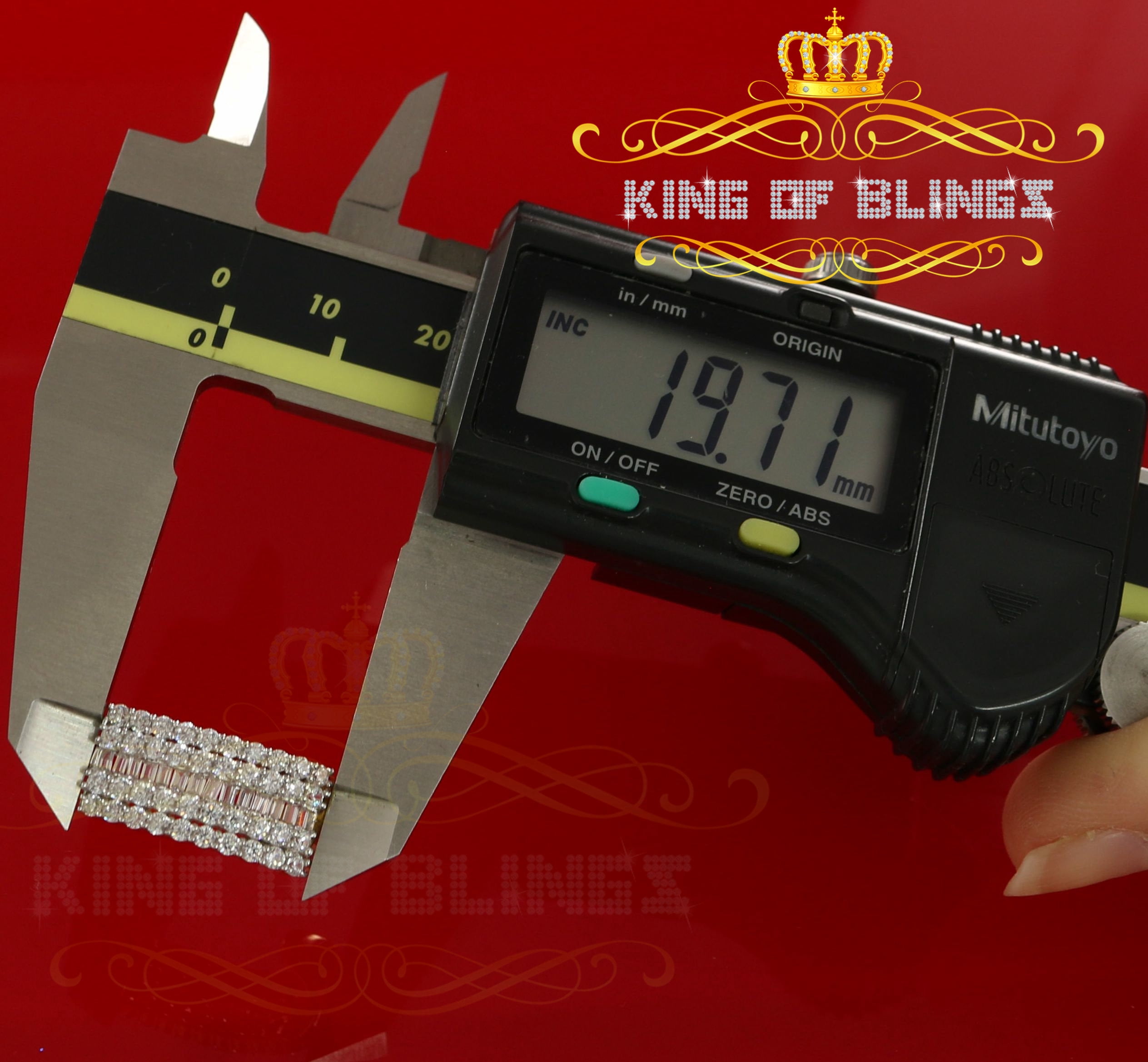 King of Bling's 925 Yellow Silver Stud 5.48ct Cubic Zirconia Baguette Screw Back Women's Earring