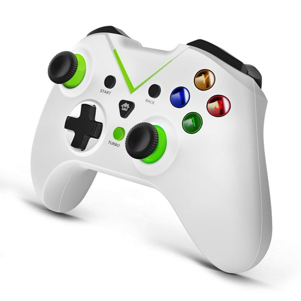 Control Inalámbrico Controlador de juego inalámbrico Gamepad para Xbox One PC Windows 10/8/7 (blanco verde) Likrtyny Para estrenar