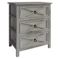 thumbnail image 2 of 25.59 Inches 3 Drawer Wooden Storage Cabinet with X Shape Design and Ring Pulls, White, 2 of 5