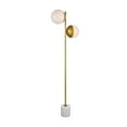 thumbnail image 3 of Eclipse 2 Lights Brass Floor Lamp With Frosted White Glass, 3 of 5