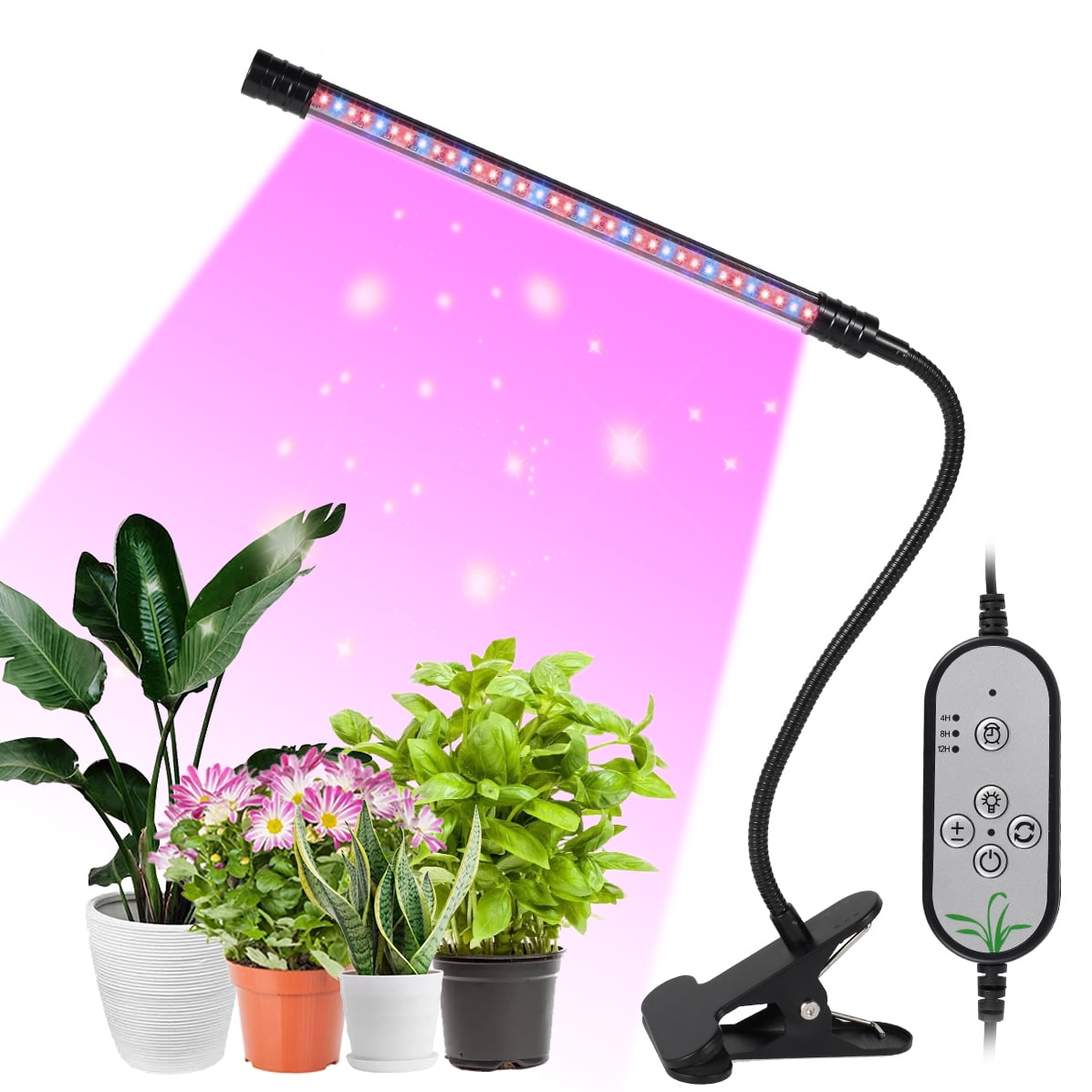 1pc LED Plant Light Portable Seedling Growing Lamp for Flower Pot 