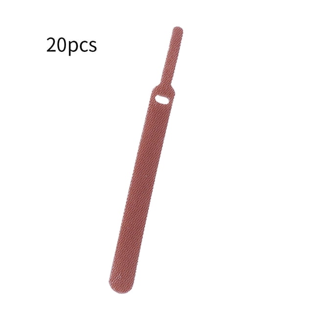 tamizeot 20pcs Cable Organizers Fasten Mouse Cable Mouse Cable Ties Polyester Ties Polyester Sticky Zip Wire Winders Chocolate 10MM*130MM 1Set