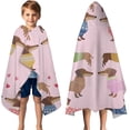 thumbnail image 3 of Colorful Funny Dachshund Hooded Bath Towel，50"x30" for Ages 3 To 12 Kids, Quick Dry Lightweight Soft Microfiber Hood Beach Towel Cover Up for Kids, 3 of 7