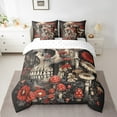 thumbnail image 2 of Manfei Gothic Skull Bed in a Bag Full size,Happy Halloween Bed Set,Floral Mushroom Bedding Full Size,Breathable Teenagers Bedroom Decor,Reversible,7 Pieces, 2 of 6