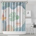 thumbnail image 2 of Extra Long Boho Shower Curtain 72x84 Inches - Vintage Floral & Tropical Leaves Pattern, Waterproof Bohemian Bathroom Decor with 12 Hooks, Tribal Rustic Style, 2 of 5