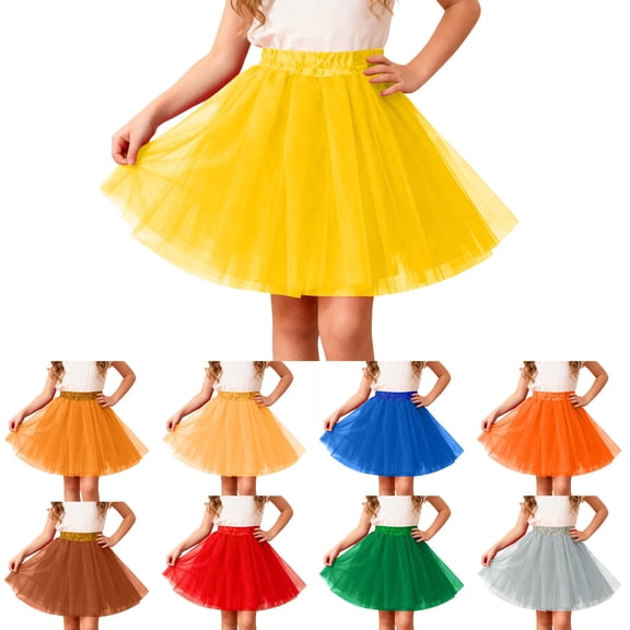 Fozruso Girls Tutu Skirt Girls Tutu Skirt With Elastic Waistband Layered Dance Skirt For Kids Party Performance And Play(Blue)