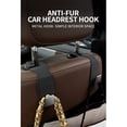 thumbnail image 7 of Leather Car Seat Headrest Hooks | Universal Double Hooks for Purses Bags & Groceries | Back Seat Storage Hanger Organizer for Cars SUVs & Trucks | 2-Pack, 7 of 7