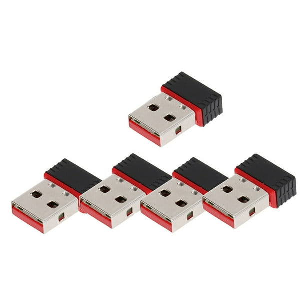 FELTECHELECTR Adaptador WiFi para mini PC de 5 piezas, 150 m, antena WiFi USB, red inalámbrica para ordenador, receptor WiFi USB portátil, adaptador
