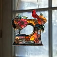 thumbnail image 2 of Personalized Sewing Machine Acrylic Suncatcher – Faux Stained Glass Window Hanging With Cardinal And Floral Design, Custom Gift For Sewist 4347268890 5363, 2 of 4